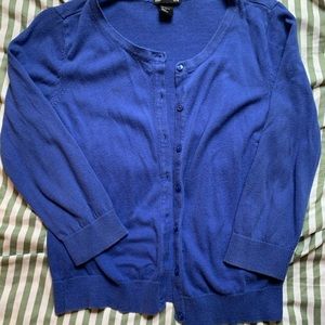 blue fitted cartigan